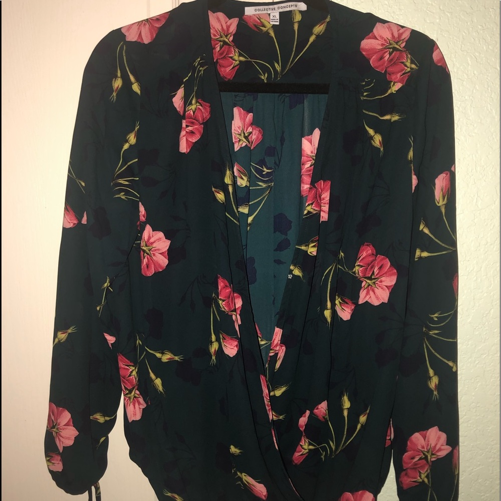 Collective Concepts Aimee Tie Detail Surplice Top